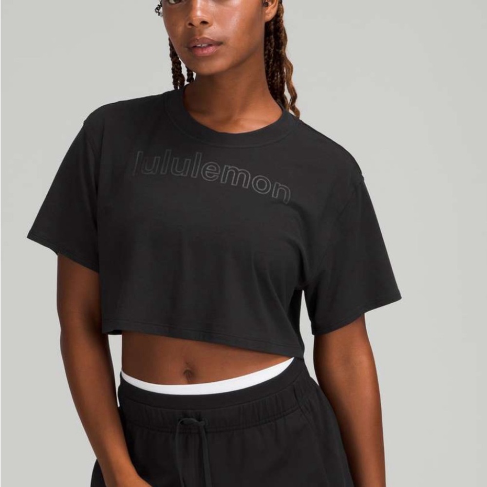 Lululemon logo “all yours” crop tee